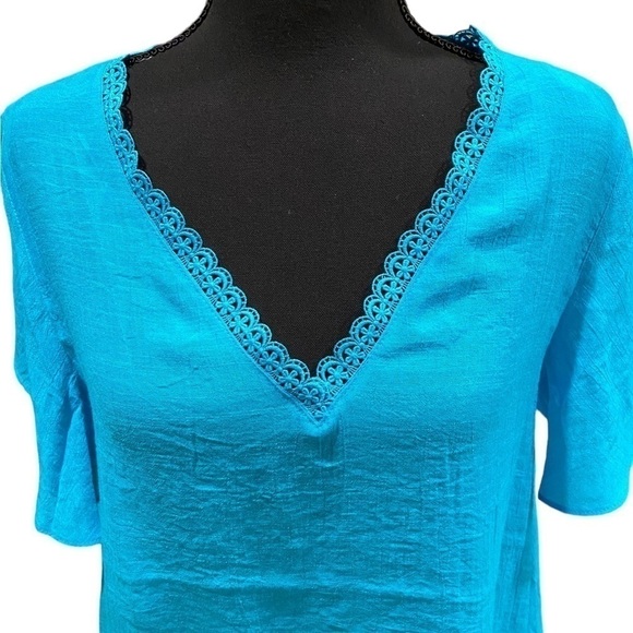 COUNTERPARTS Turquoise Top Size Large - Picture 2 of 12
